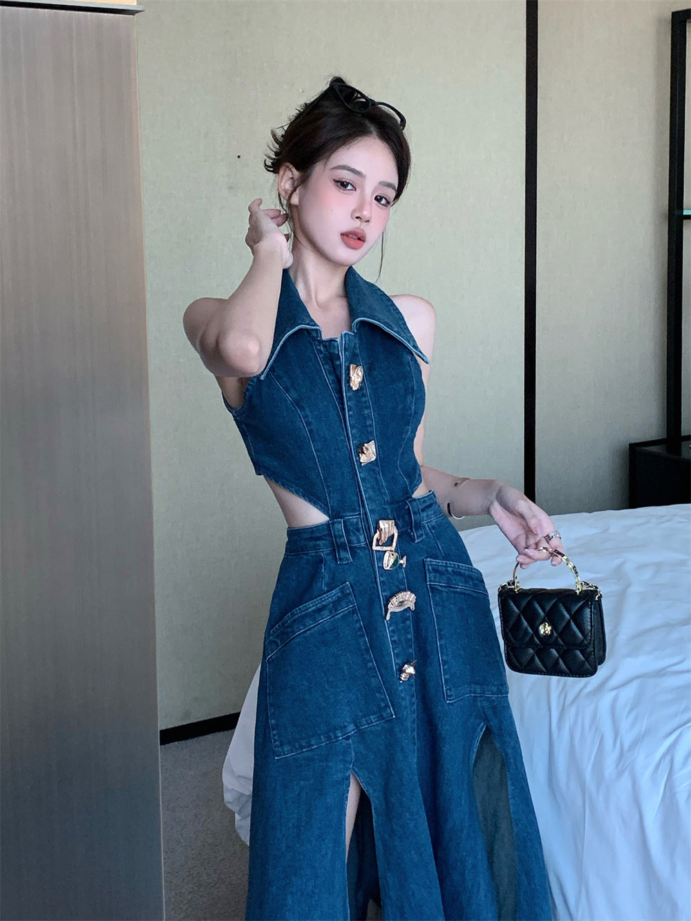 Sleeveless Denim Summer Dress