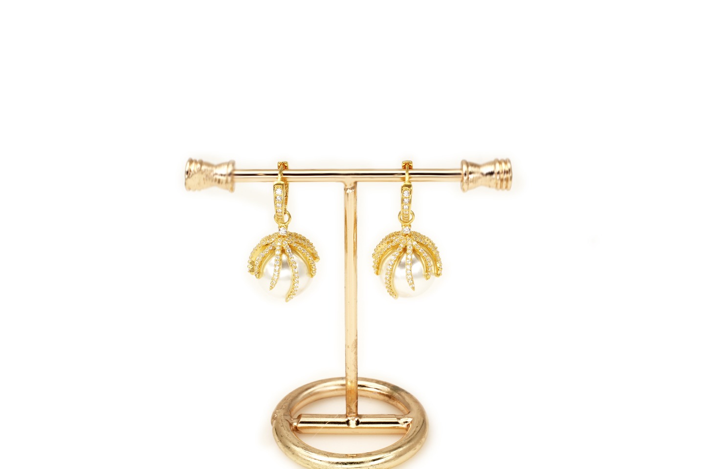 925 White Fritillaria Earrings
