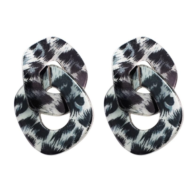 Leopard Print Two-piece Temperament Earrings