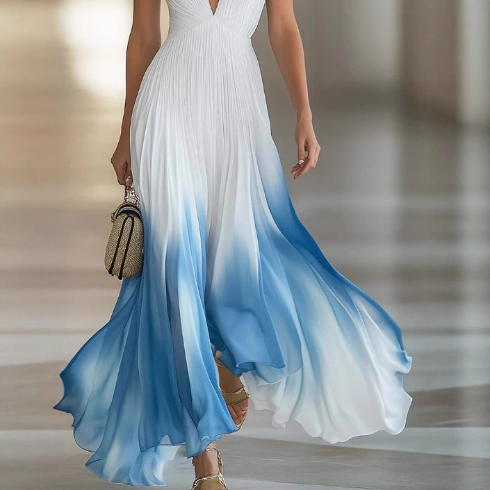 Elegant Pleated Chiffon Dress