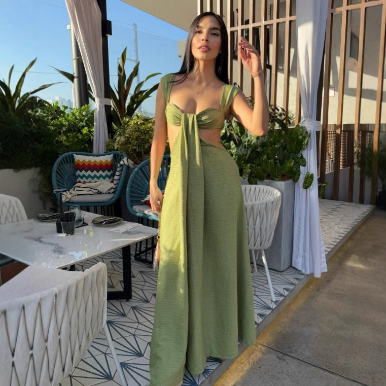 Bohemian Sexy Strapless Backless Jumpsuit Dress