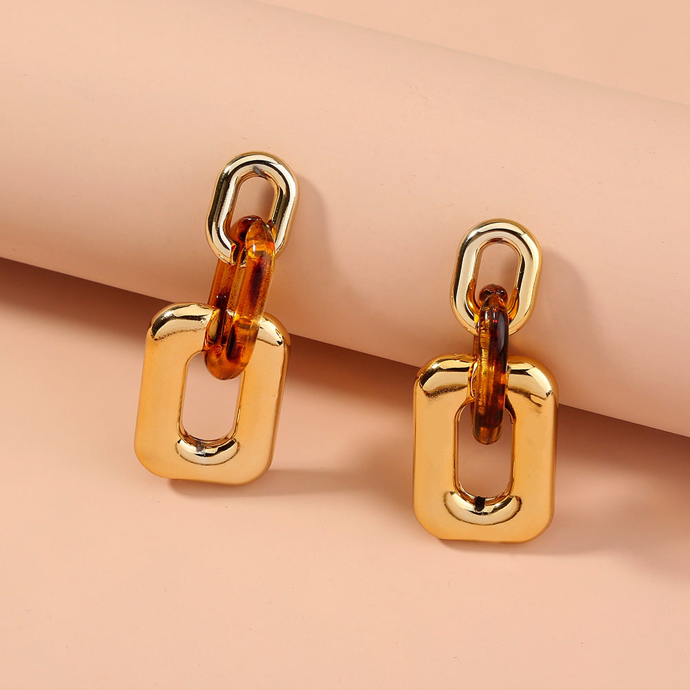 Long Leopard Print Statement Earrings