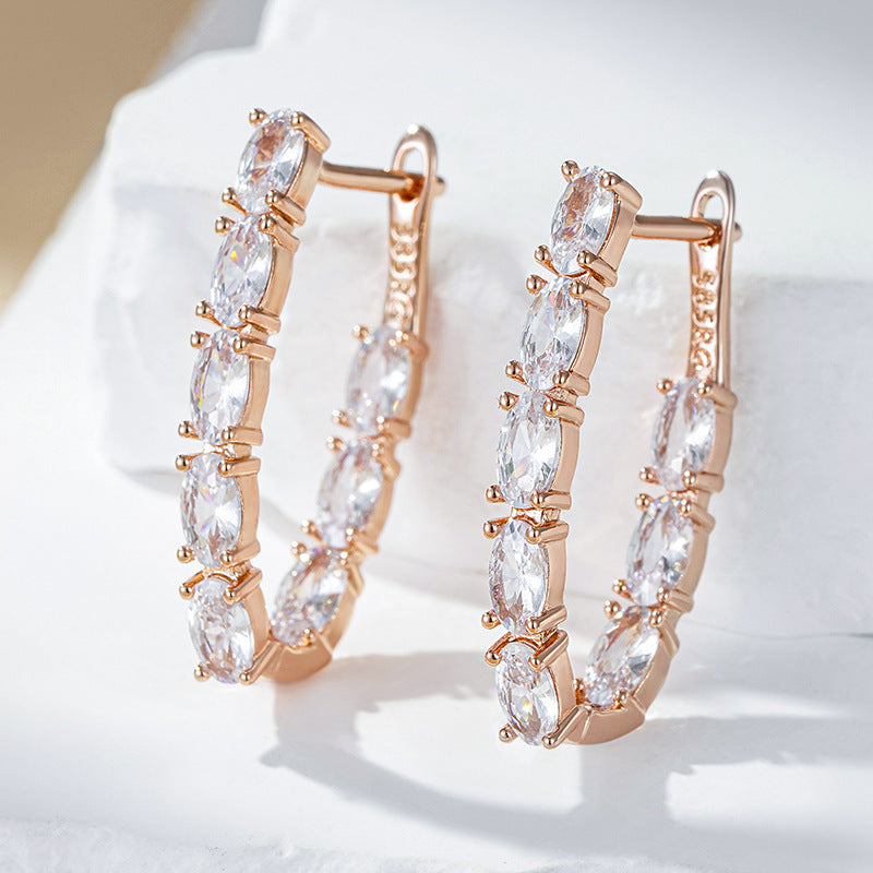 Double Layer Zircon Dangle Earrings