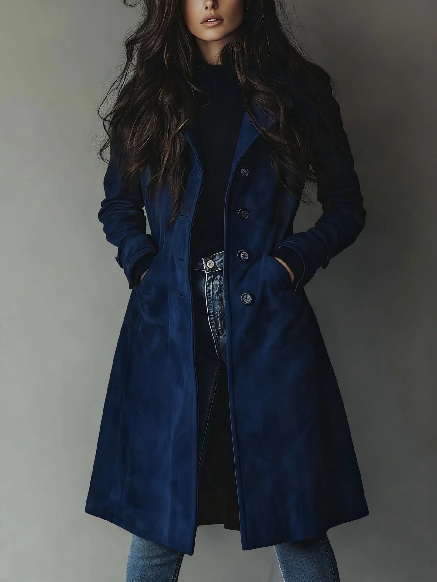 Womens Western Style Long Trench Coat