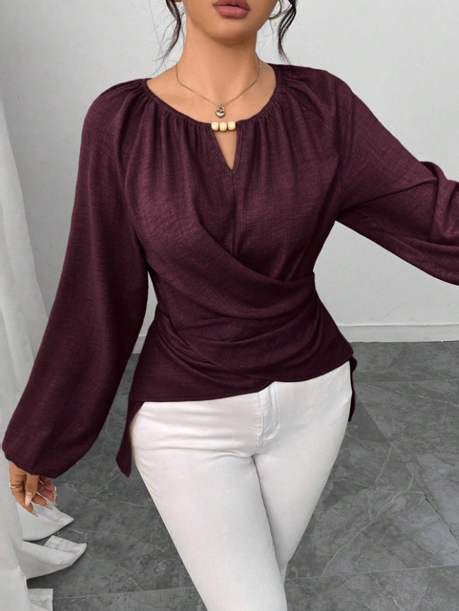Woven Asymmetrical Tie Top