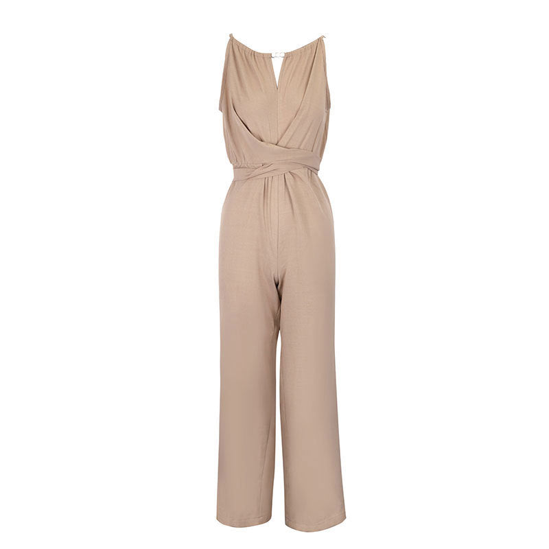 Tie Up Halter Neck Off Shoulder Comfortable Jumpsuit