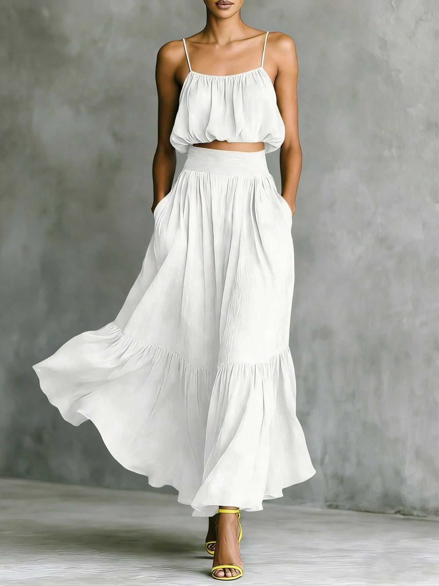 High-Waist Flared Skirt Set