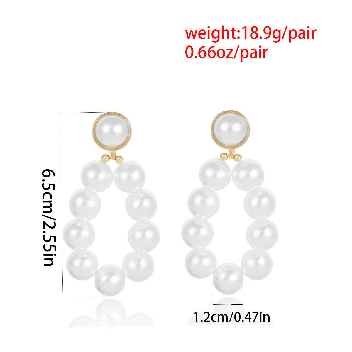 Geometric Pearl Stud Earrings
