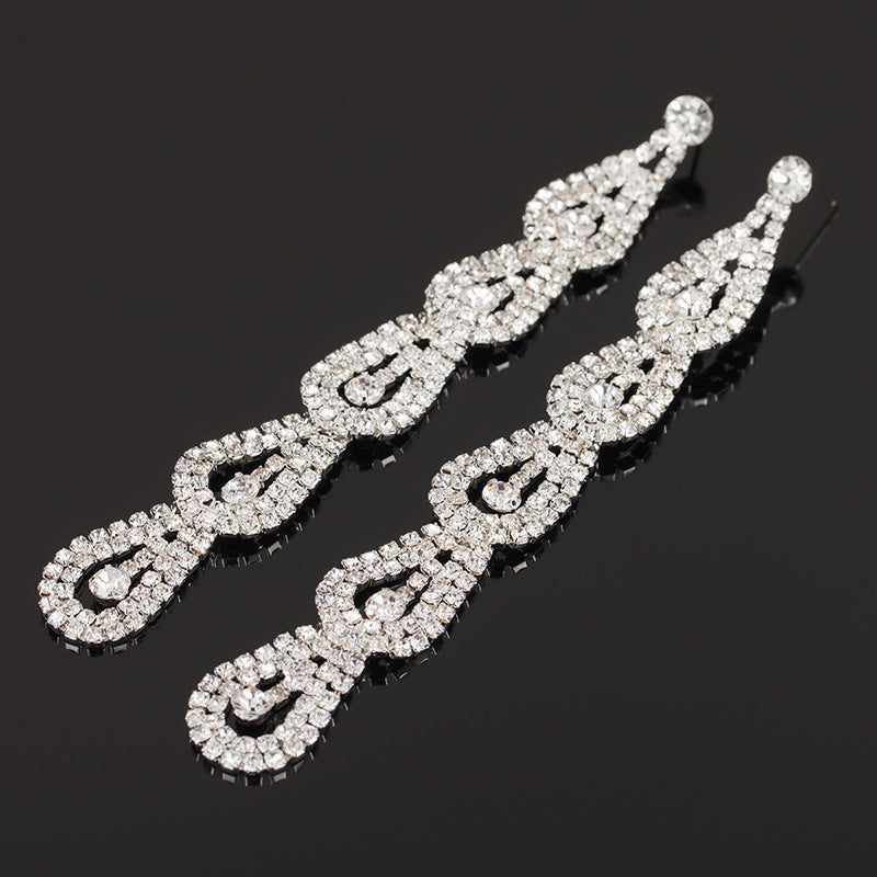 Sexy Temperament Full of Diamonds Big Earrings