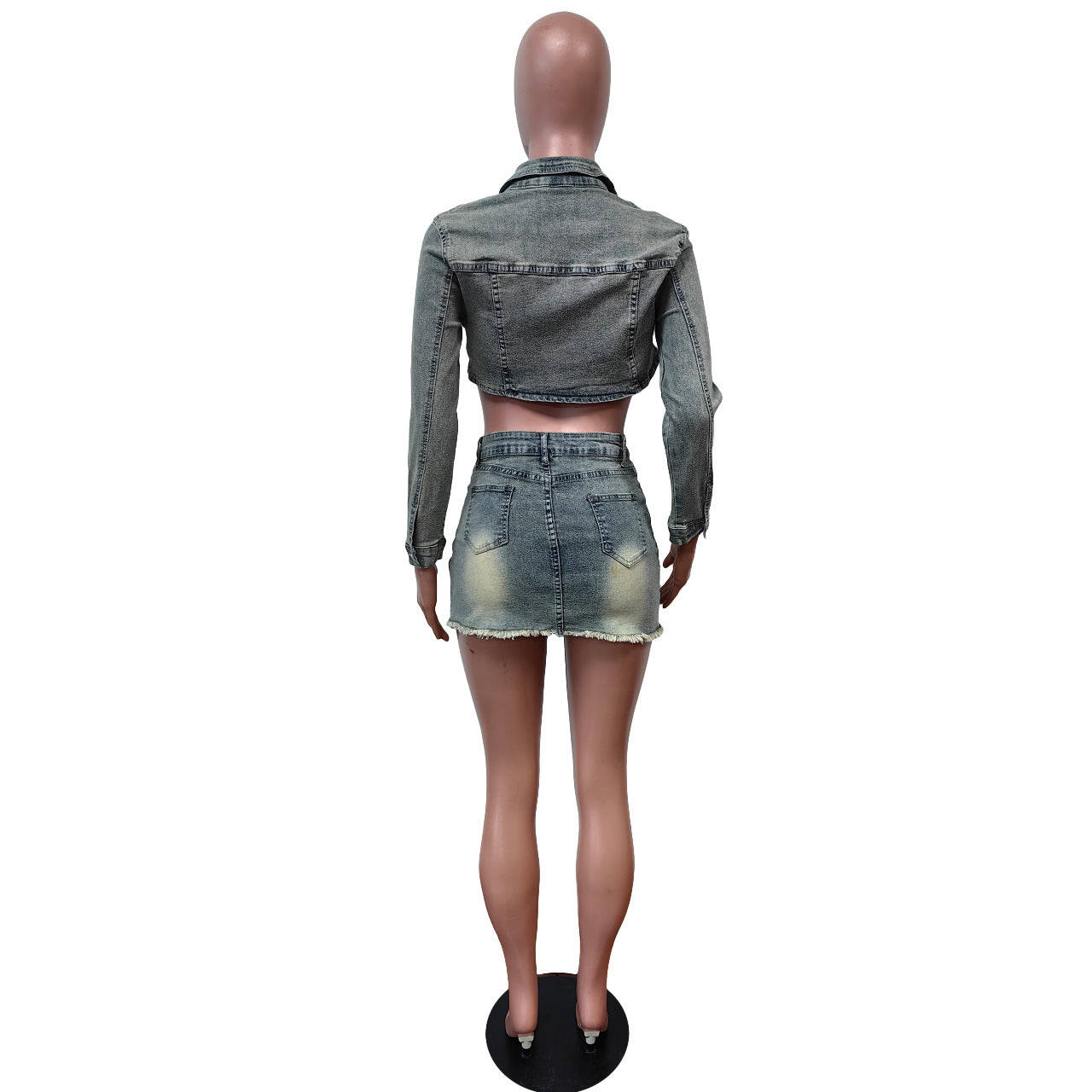 Spring New Denim Skirt Suit Casual Stretch