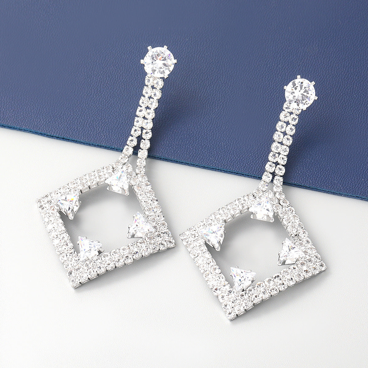 Geometric Rhinestone Earrings