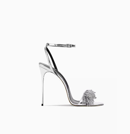 Black Strip Sandals Women's High Heels