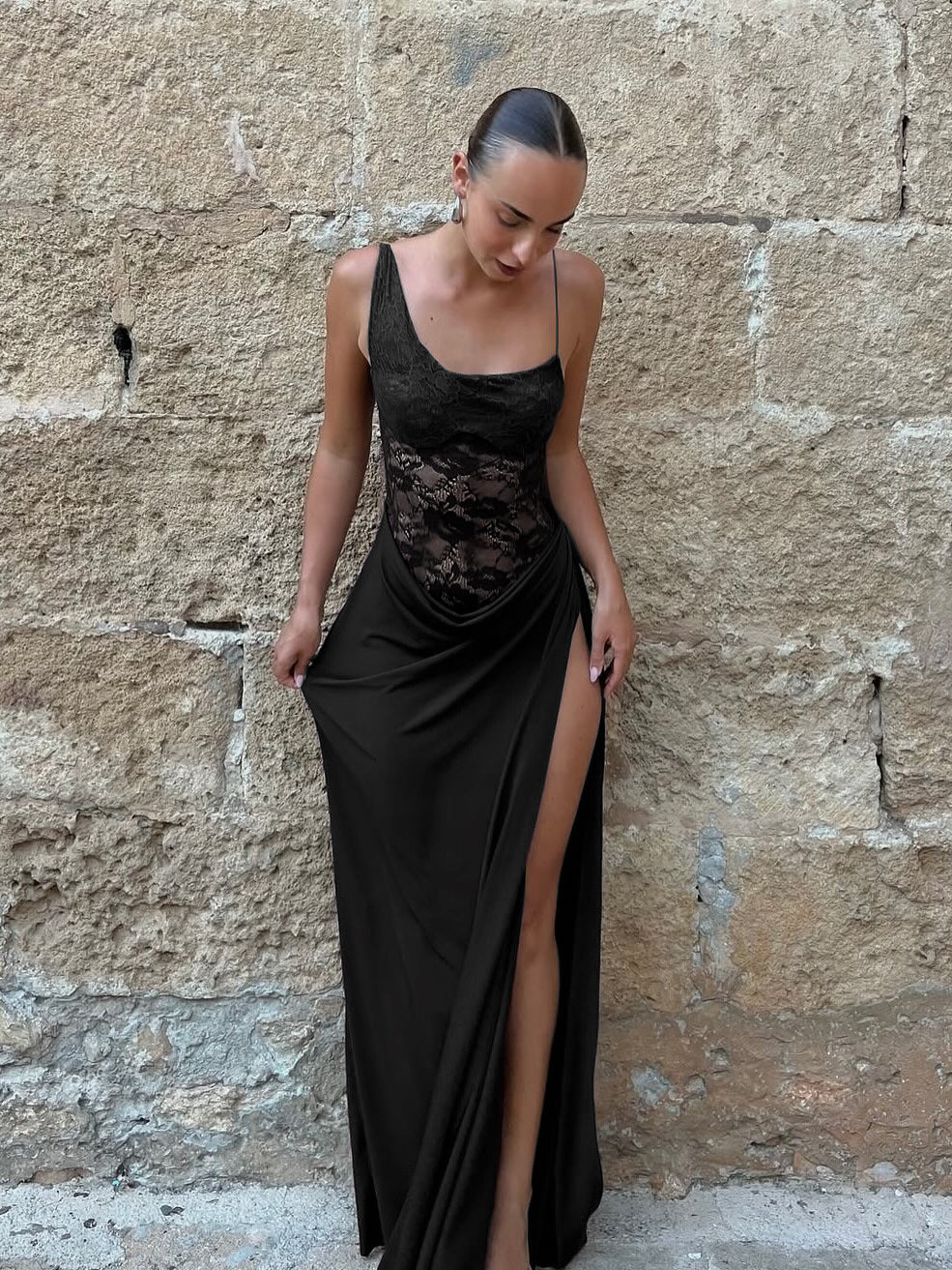 Sheer Lace Elegant Maxi Dress Women