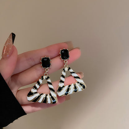 Real Gold Plating Silver Needle Leopard Print Earrings