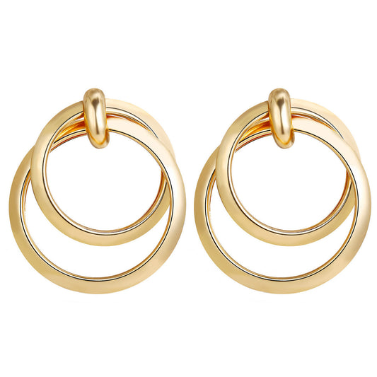Double Circle Punk Earrings