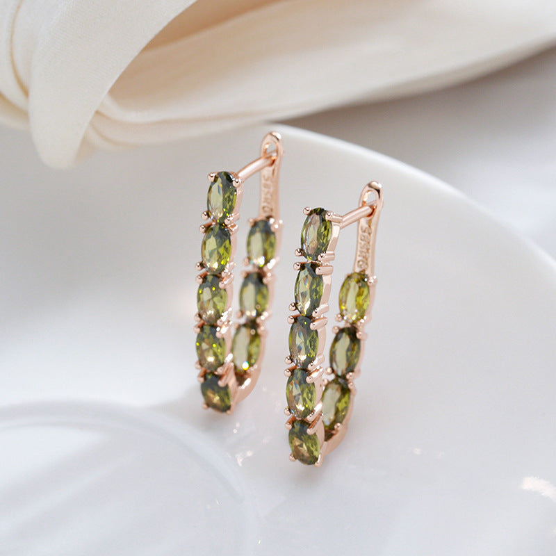 Double Layer Zircon Dangle Earrings