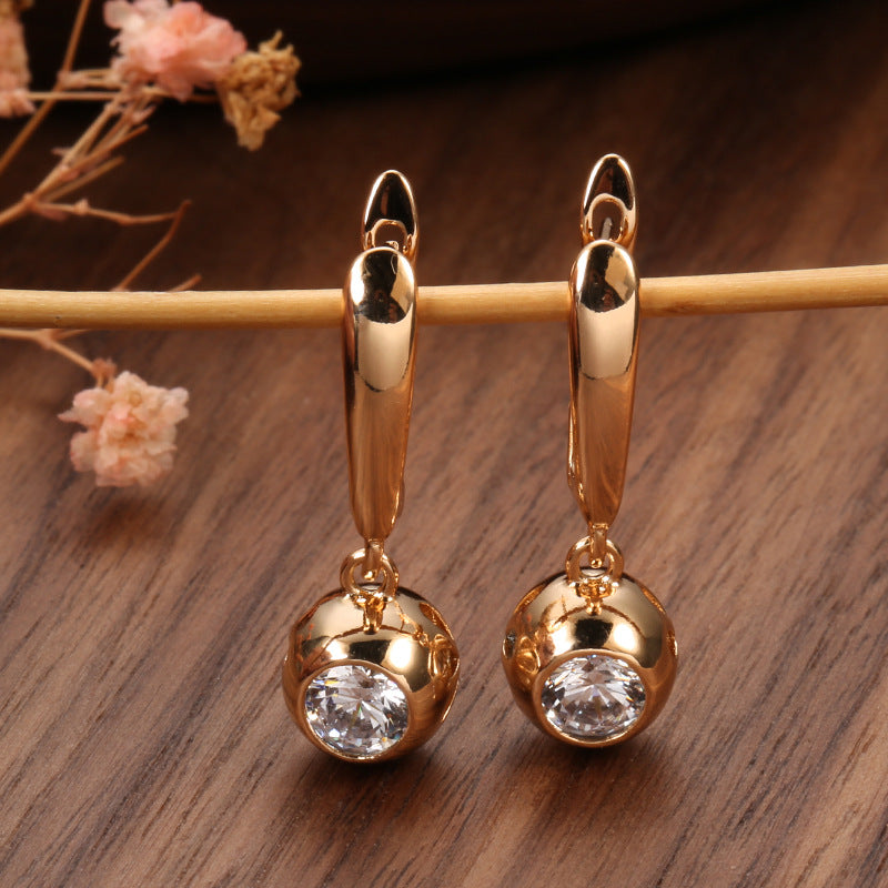 Simple Zircon Ball Earrings