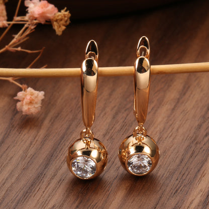 Simple Zircon Ball Earrings