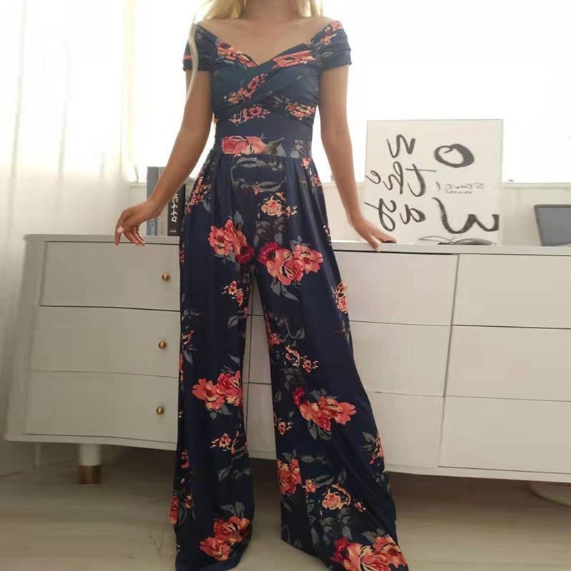 Off Shoulder Printed Jumpsuit