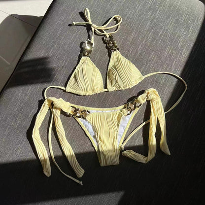 Split Swimsuit Chain Bikini