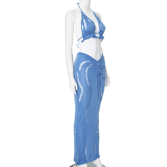 Summer Women's Hollow Out Tied Backless Top