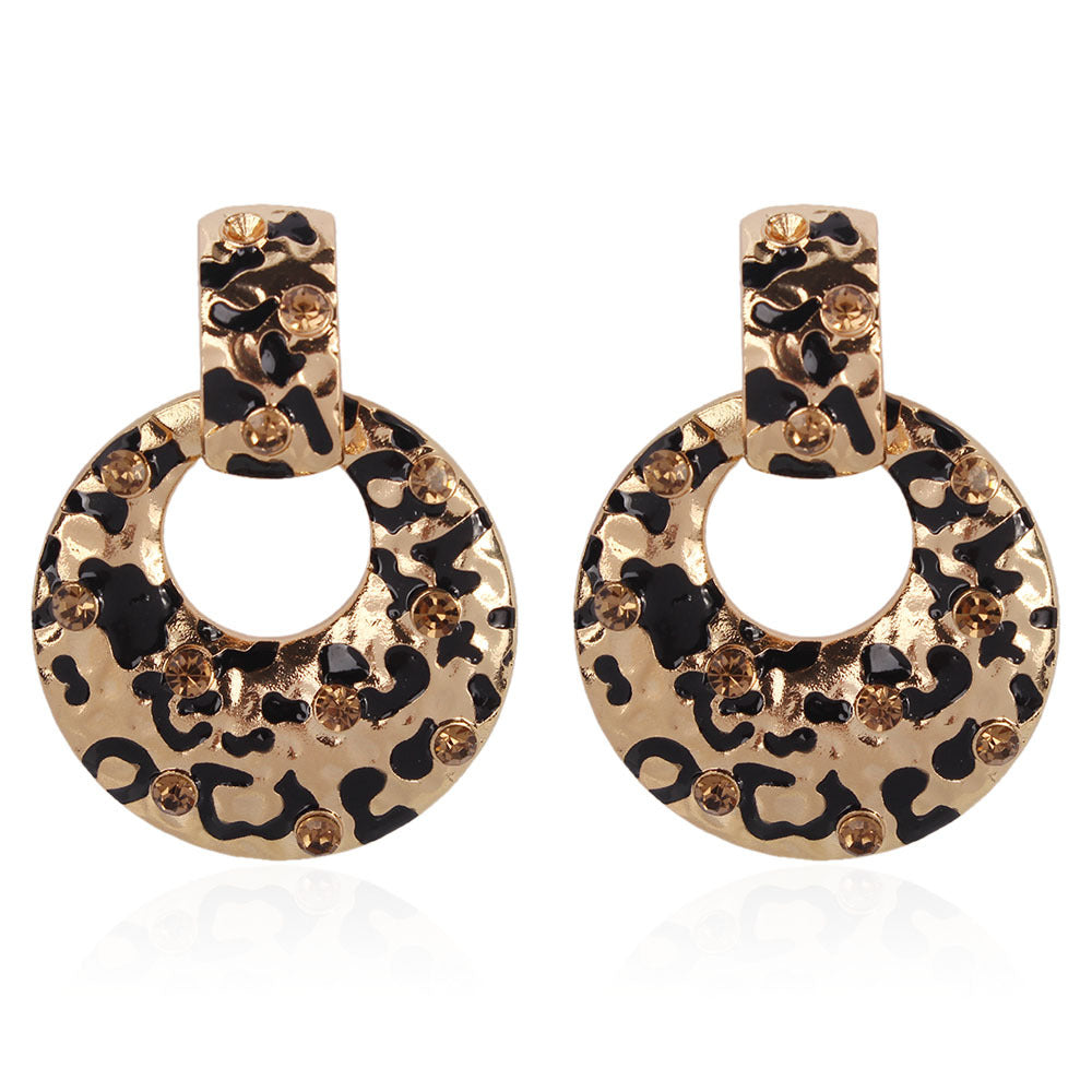 Leopard Diamond Hoop Earrings