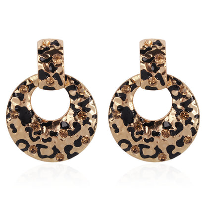 Leopard Diamond Hoop Earrings