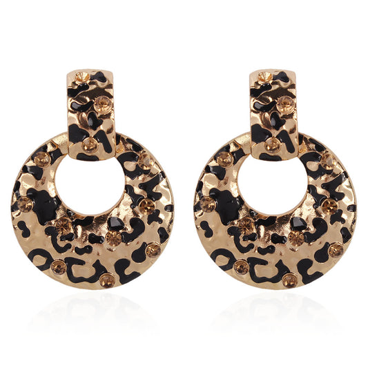 Leopard Diamond Hoop Earrings
