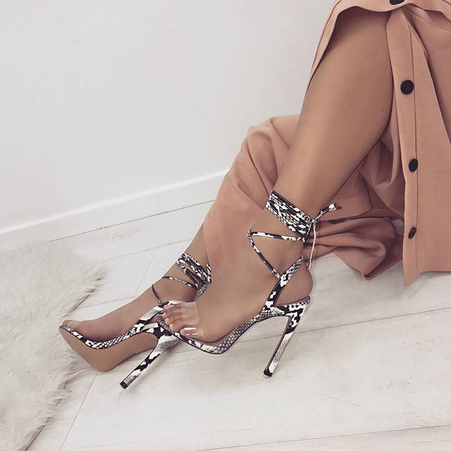 Snake Strap Stiletto Heels