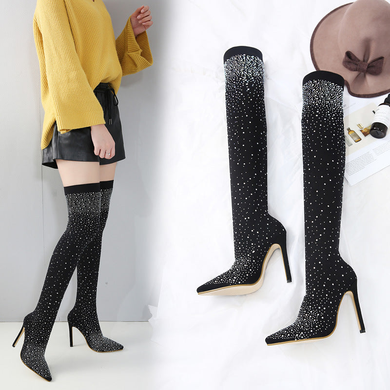 High-Heeled Knee Boots