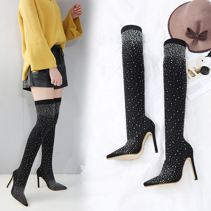 High-Heeled Knee Boots