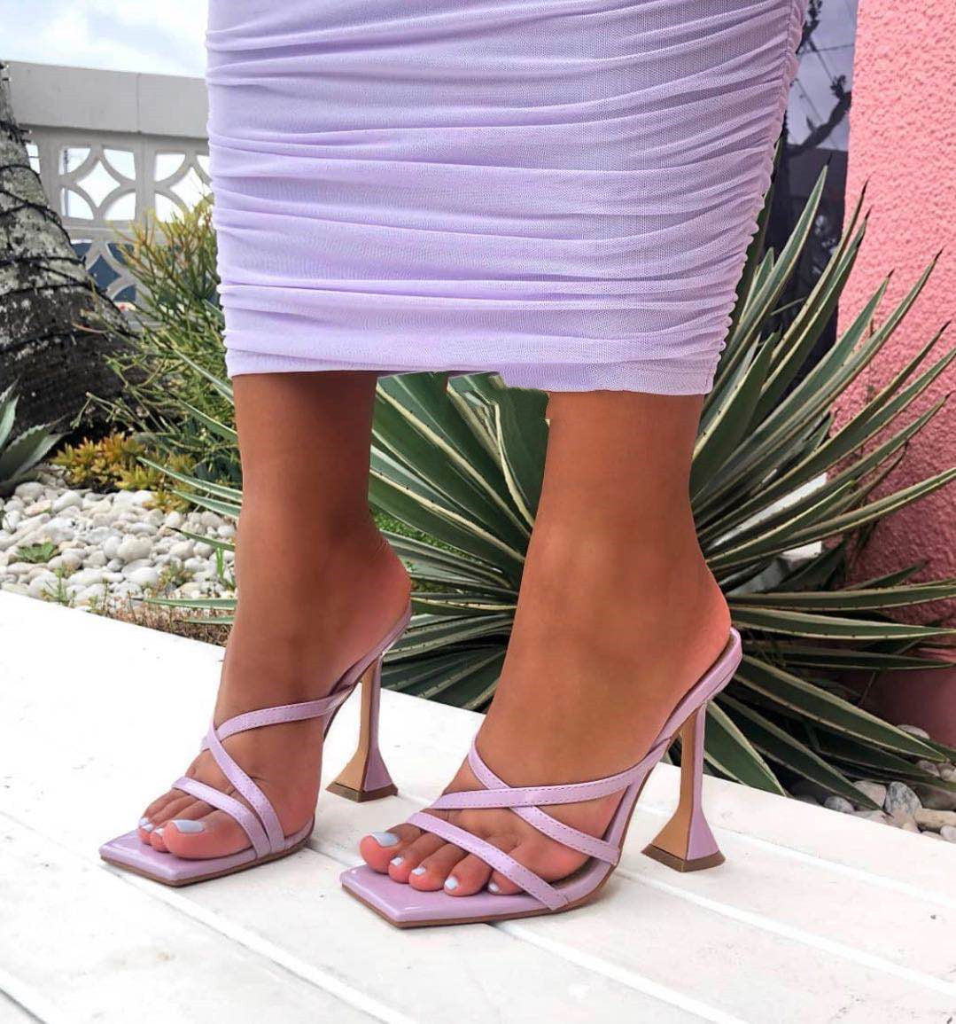 Rhinestone Cross High Heels