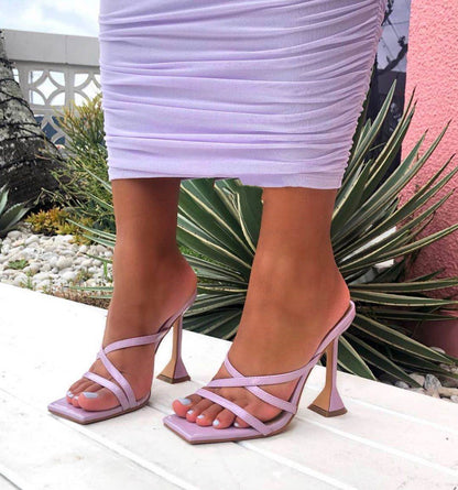 Rhinestone Cross High Heels