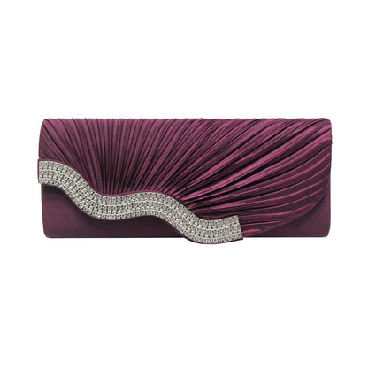 Rhinestone Pleated Clutch
