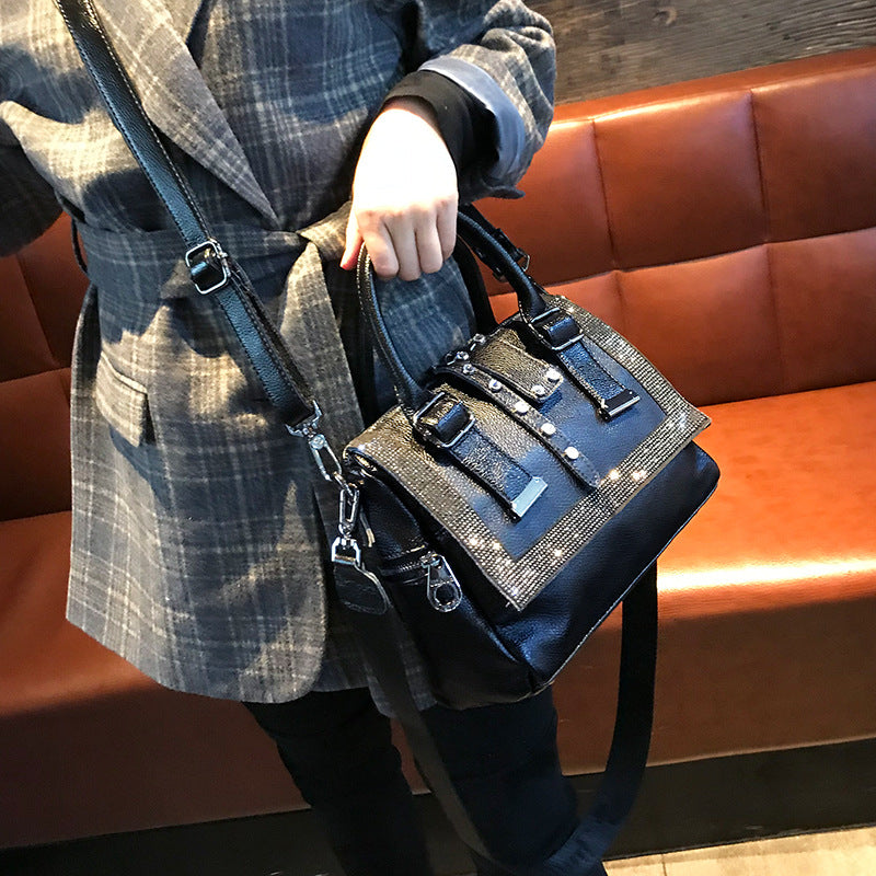 Cowhide Hot Rhinestone Handbags