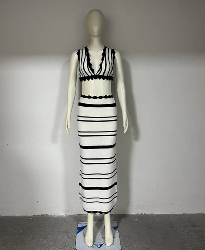 Striped Bikini Vest Set