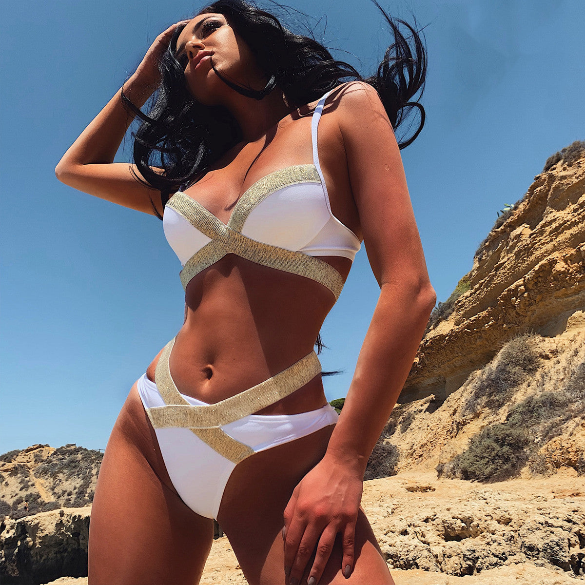Ribbon High Waist Bikini