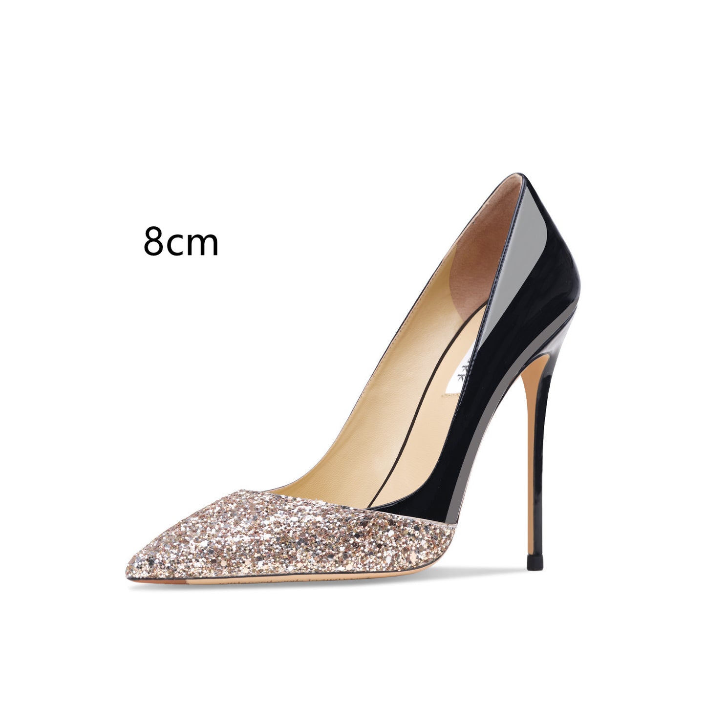 Gold Sequin Stitch High Heels