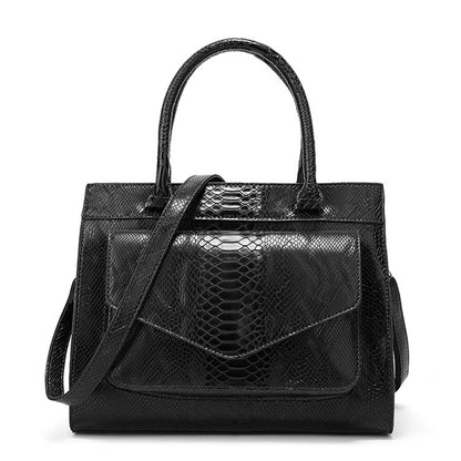European and American Women's Snake Print Handbag