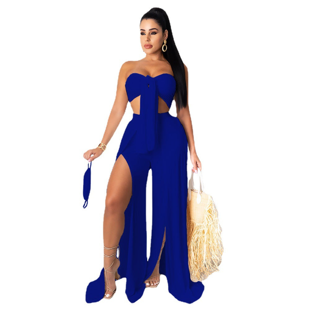 Solid Color Skirt Set