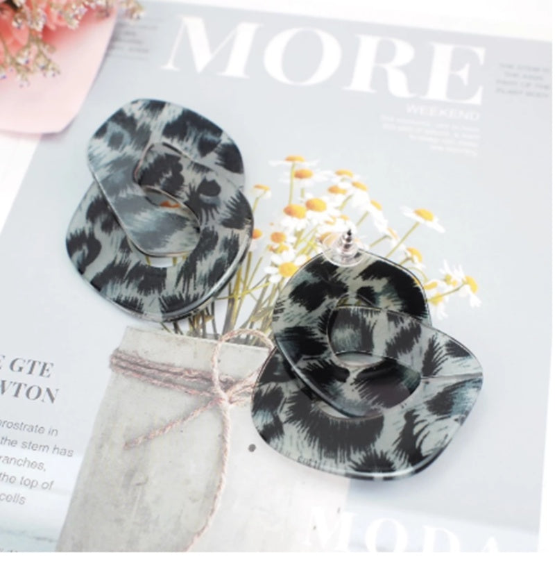 Leopard Print Two-piece Temperament Earrings