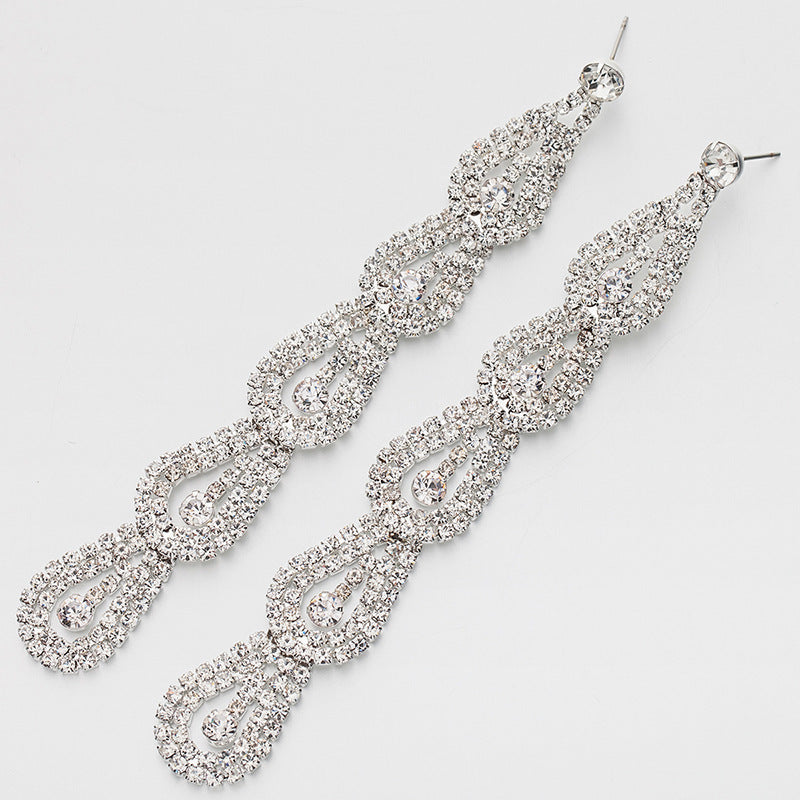 Sexy Temperament Full of Diamonds Big Earrings