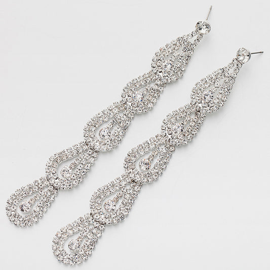 Sexy Temperament Full of Diamonds Big Earrings