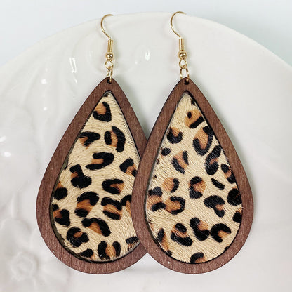 Leopard Print Cowhide Earrings