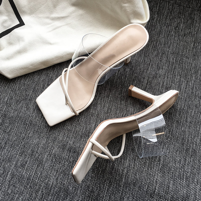 Square Toe Transparent Sandals