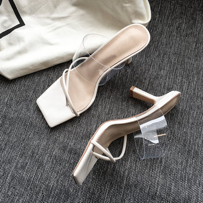 Square Toe Transparent Sandals