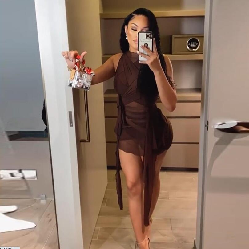 Mesh Ribbon Bodycon Dress