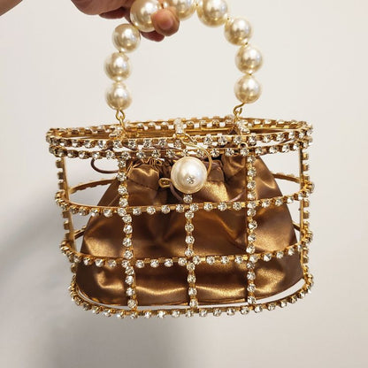 Rhinestone Birdcage Dinner Bag