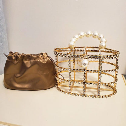 Rhinestone Birdcage Dinner Bag