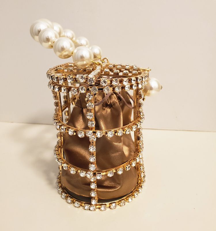 Rhinestone Birdcage Dinner Bag